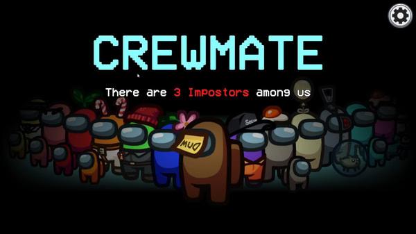 Screenshot from Among Us showing a group of crewmates with text stating, "There are 3 Impostors among us" on a dark background.