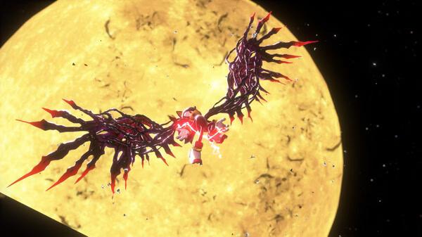 A screenshot from SONIC X SHADOW GENERATIONS shows a character with dark, glowing wings flying in front of a bright yellow planet.