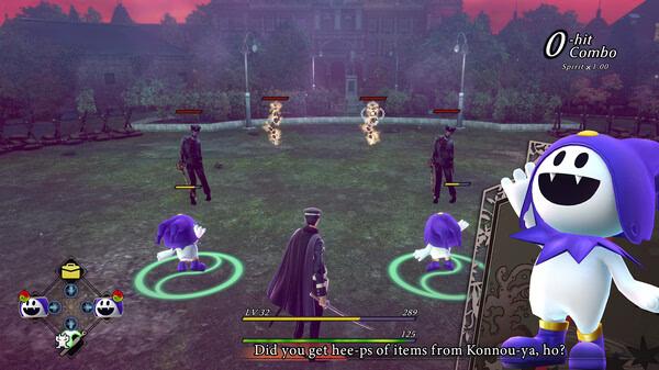 Screenshot from RAIDOU Remastered: The Mystery of the Soulless Army showing a battle scene with Raidou, Jack Frosts, and enemies.