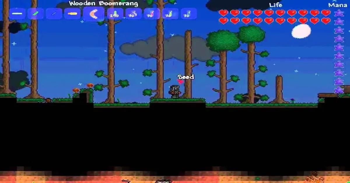 Terraria gameplay showcasing diverse biomes