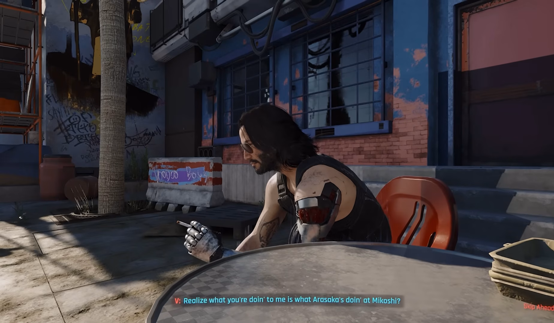V talking with Johnny Silverhand