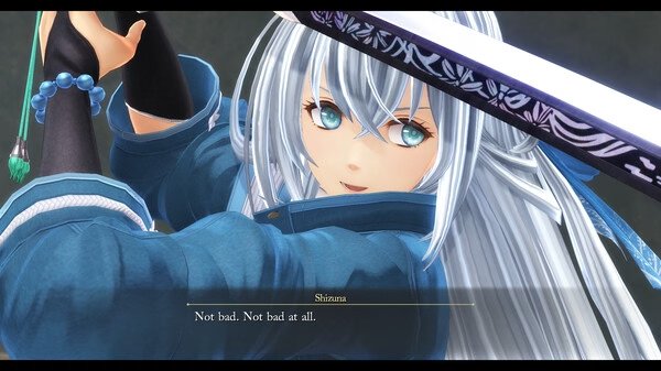 Screenshot from 'The Legend of Heroes: Trails through Daybreak II' showing a character in a blue outfit wielding a sword.