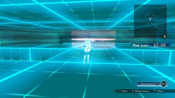 Screenshot from The Legend of Heroes: Trails through Daybreak II shows a character navigating a glowing blue grid maze.