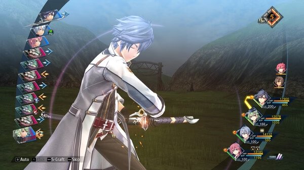 Screenshot from The Legend of Heroes: Trails into Reverie showing a character mid-battle with menus and stats displayed on-screen.