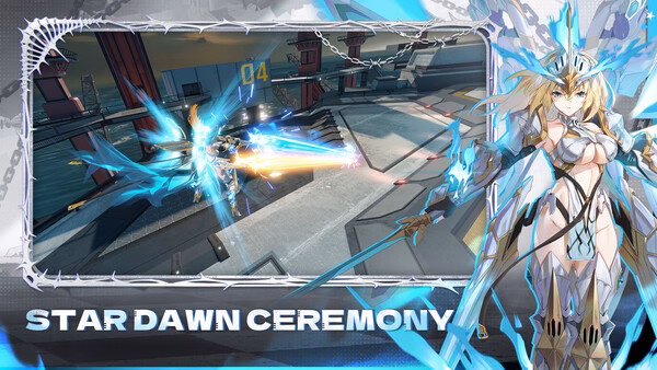 A Starward screenshot shows a character in armor wielding glowing weapons, with the text "Star Dawn Ceremony" displayed.